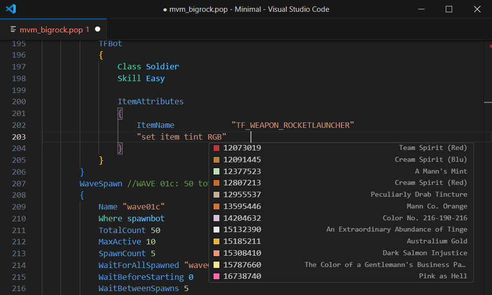 paints autocompletion