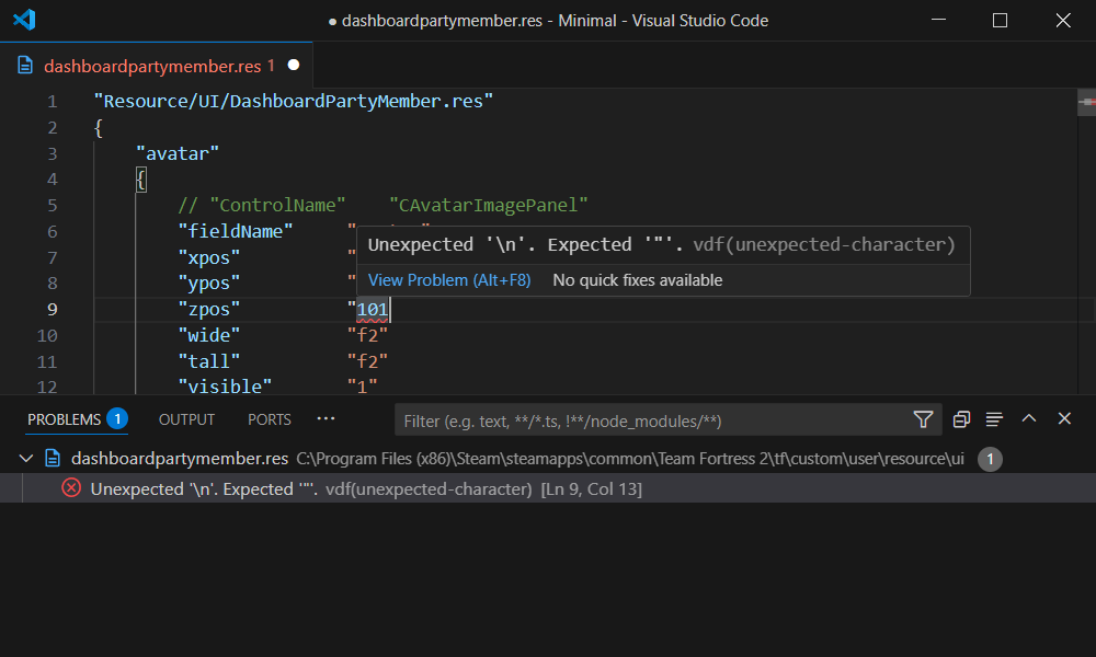 syntax error