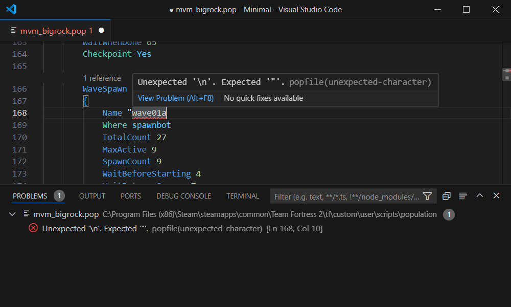 syntax error